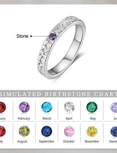  personalisierter Geburtssteinring für Frauen, 12-Monats-Sternzeichen-Schutzring, individuelles Glücksschmuckgeschenk für Mama, Freundin, Ehefrau, ideal für Muttertag, Valentinstag, Weihnachten,