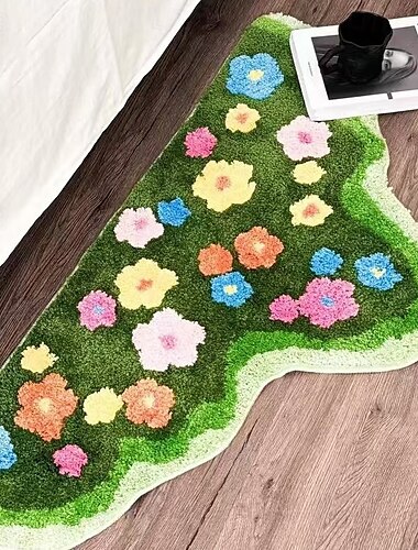  Kwiatowy nieregularny welurowy wycieraczka do kuchni dywan podłogowy antypoślizgowy dywanik odporny na olej dywan indoor outdoor dekoracja sypialni matowy wycieracz