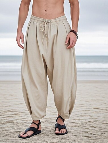  Médiéval Renaissance Longueur cheville Pantalons de pirate Ren Faire Pirate Viking Ranger Couleur Unie Homme Celtique Pirate Fantaisie Halloween Carnaval Vacances Fête / Soirée LARP Adulte Pantalon