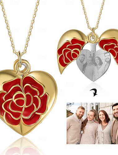  personalisierte Herz-Foto-Halskette, das beste Geschenk für Mama, Ehefrau, Freundin – elegantes und romantisches Andenken zum Muttertag, Valentinstag, Weihnachten, Geburtstag und Jahrestag