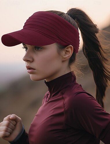  stijlvolle unisex snel drogende vizierhoed voor de lente &zomer - ademende, vochtafvoerende hardlooppet met paardenstaartopening, perfect voor buitensporten &activiteiten, kastanjebruin