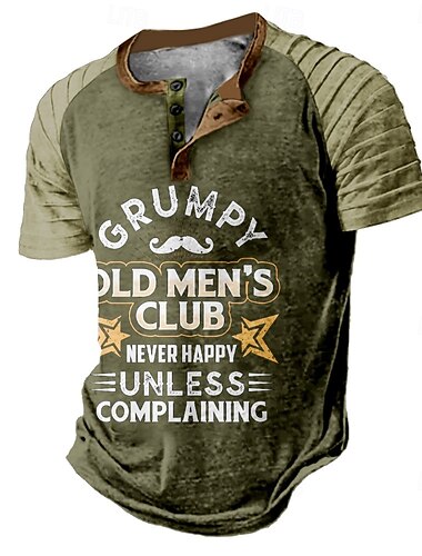  Homme Argot drôle Chemise Henley T-shirt Raglan Manche Courte T-shirt Henley Chemise Mode Quotidien Designer Vacances Rue Occasionnel Noir Bleu Vert Été Printemps Vêtement Tenue S M L XL XXL XXXL