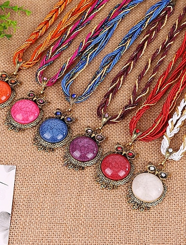  Collares con colgantes Cromo Mujer Elegante Artístico Clásico Gargantillas Para Cumpleaños Calle Diario