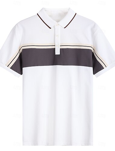  Herren Polo Strick-Polopullover Geschäft Lässig V Ausschnitt Kurzarm Formell Farbblock Patchwork Knöpfe Sommer Ganzjahres Schwarz Weiß Kaffee Polo