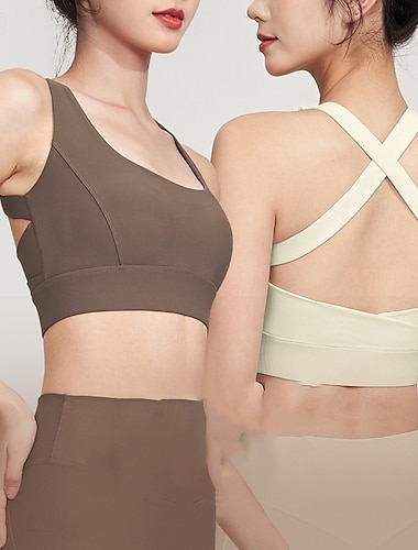  Naisten Urheilurintaliivit Tiukka pyöreä kaula-aukko Nopea kuivuminen Kevyt Hengittävä Ristiolkaimet Hihaton Kevyt tuki Urheilu Yhtenäinen väri Urheilurintaliivit varten Kuntosaliharjoitus Voimistelu