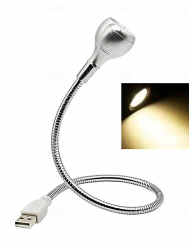  1 kpl usb-yövalo, tietokonevalo, pöytälamppu, lukuvalo, lämmin valkoinen valo, musta hopea