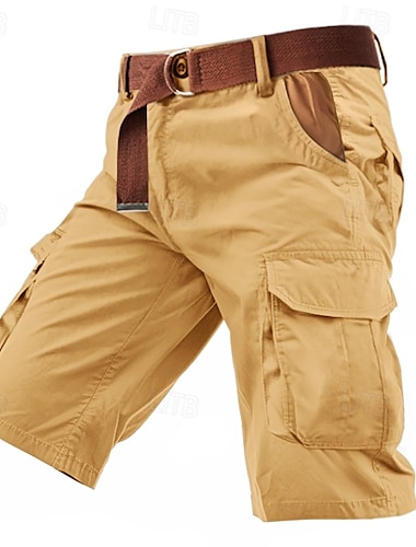  Voor heren Cargoshorts Korte broek Knop Meerdere zakken Effen Draagbaar Korte Buiten Dagelijks Kamperen&Wandelen Modieus Klassiek Leger Groen Groen