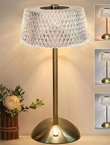  Multifunktionale LED-Tischlampe, 3 Farben, dimmbar, per USB wiederaufladbar, Nachttischlampe für Schlafzimmer, Nachttisch, Esszimmer, Wohnzimmer, Büro, Schlafsaal, Beleuchtung, Nachtlicht