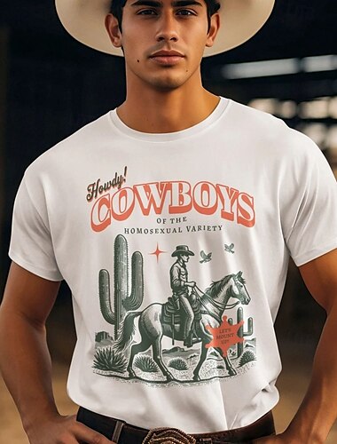  Arco iris Secreto en la montaña Vaquero LGBTQ T-Shirt Camisas del Orgullo Orgullo Gráfico Para Pareja Hombre Mujer Adulto Mascarada Estampado en caliente Desfile del orgullo Mes del Orgullo