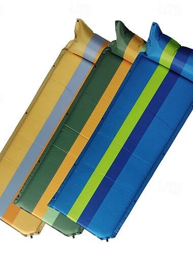  slaapmat voor kamperen, lichtgewicht traagschuim kampeermatras met kussen, zelfopblazend kampeermatras 3 cm dik schuim, luchtbed opblaasbare slaapmat voor backpacken, wandelen