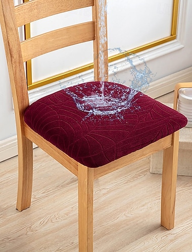  Fundas de asiento de hojas grandes de jacquard resistentes al agua para comedor, funda de cojín de asiento pequeño ligeramente antisalpicaduras, funda de asiento elástica antideslizante antiarañazos para gatos, 1 pieza
