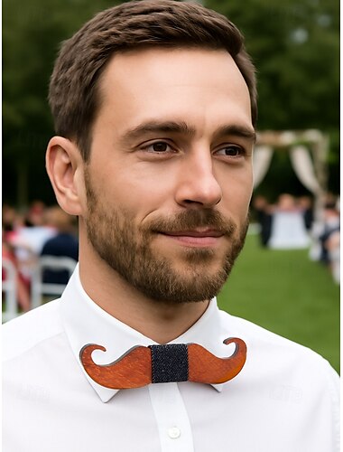  Herrenfliege aus Holz mit Laserschnitt und schwarzem Denim-Akzent – stilvolles und einzigartiges Modeaccessoire für Hochzeiten, Partys und formelle Anlässe