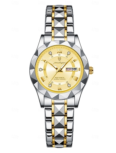  Moederdag cadeau voor vrouwen quartz horloge polshorloge retro vintage horloge LED achterlicht waterdichte roestvrijstalen band horloge