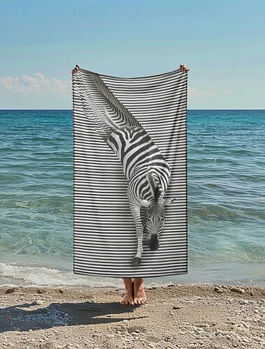  serviette de plage imprimée, couverture de plage légère à séchage rapide et sans sable, idéale pour les voyages, la piscine et l'extérieur