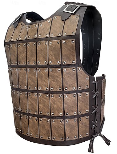  Retro Vintage Mittelalterlich Renaissance Rüstung Maskerade Brustschutz Ren Faire Krieger Wikinger Schildmaid Niete Einfarbig Herren Vikinger Halloween Karneval Maskerade Leistung Halloween Maskerade