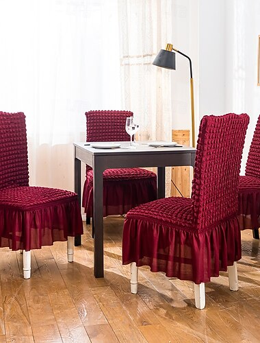  Hockerstuhlbezug Einfarbig Geprägt Polyester Überzüge