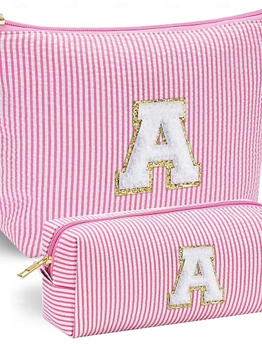  2 stk personlig tilpassede sminkevesker for kvinner kosmetikkveske til reisetoalettsaker morsdagsgave til mamma nødvendigheter gaver til jente gave tenåringsjentegaver trendy ting