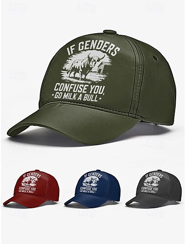  Lässige Baseballkappe für Herren mit auffälligem Aufdruck „If genders confuse you, go milk a bull“ – verstellbar und trendig, perfekt für Outdoor-Aktivitäten, Sportveranstaltungen und den Alltag