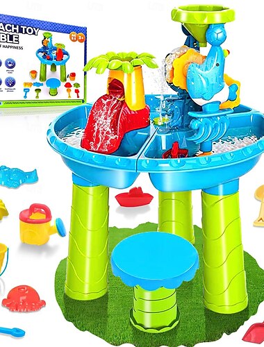  Wassertisch für Kleinkinder von 3–5 bis 1–3 Jahren – Wassertisch für Kinder im Freien – Sand-Sensoriktisch, Strand-/Sommerspielzeug, Sandkasten-Aktivitätstisch, Wasserspielzeug für draußen,
