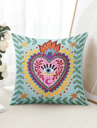  غطاء وسادة زخرفية على شكل قلب 1PC غلاف وسادة مربع مريح للأريكة لغرفة النوم وغرفة المعيشة والكرسي