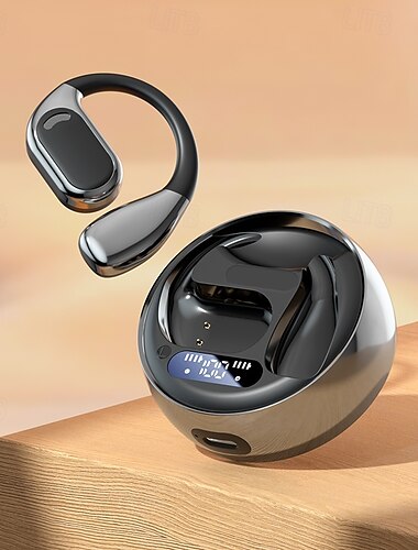  Auriculares manos libres M76 para conducción con gancho para la oreja, Bluetooth 5.3, diseño ergonómico, sonido envolvente estéreo para fitness, gimnasio, entrenamiento, teléfono móvil