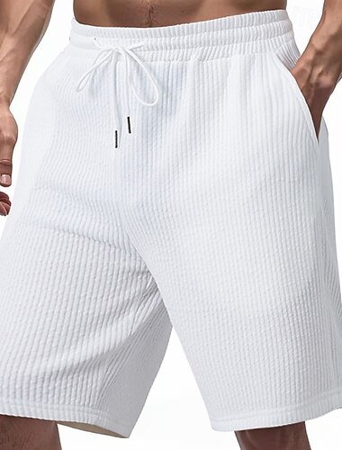  Herren Sweat-Shorts Shorts Bermudashorts Laufshorts Freizeitshorts Kordelzug Elastischer Bund Einfach Komfort Sport Kurz Yoga Täglich Fitnessstudio Athleisure Schwarz Weiß Mikroelastisch