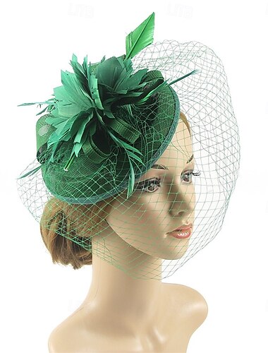  Vestimenta de Cabeza Plumas Sombrero de fieltro Boda Fiesta de Noche Fiesta de Té Carrera de caballos cóctel Vintage Estilo lindo Con Pluma Celada Sombreros