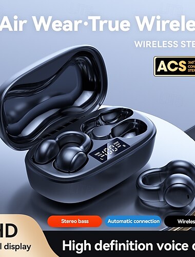  Auricolari wireless TWS BT con riduzione del rumore, auricolari stereo Hi-Fi, auricolari in-ear con microfono e display LED di alimentazione, ricarica