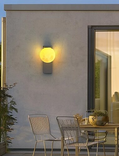  Aplic de perete cu led de exterior alb cald cu senzor de mișcare cu 1 lumină aspect modern aplice de perete de verandă pentru ușă de terasă garaj 110-240v