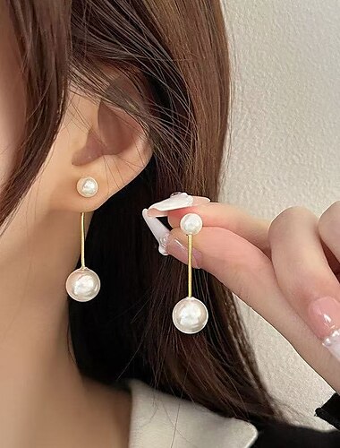  Mujer Pendientes colgantes Clásico Bendito Perla Artificial Aretes Joyas Plateado / Dorado Para Boda Víspera de Todos los Santos Diario Fiesta de baile Festival