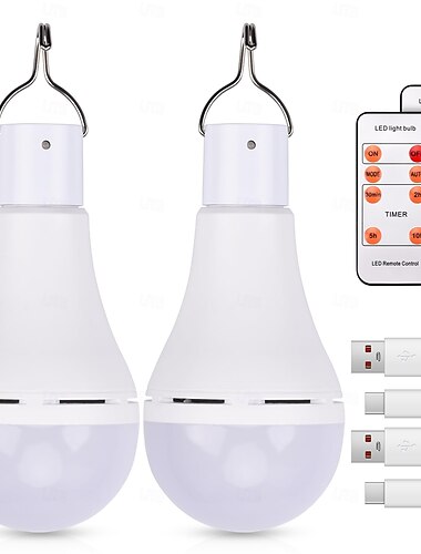  2 luces de emergencia portátiles de 9 W con forma de burbuja y carga, para camping, con control remoto, para tienda de campaña de senderismo.