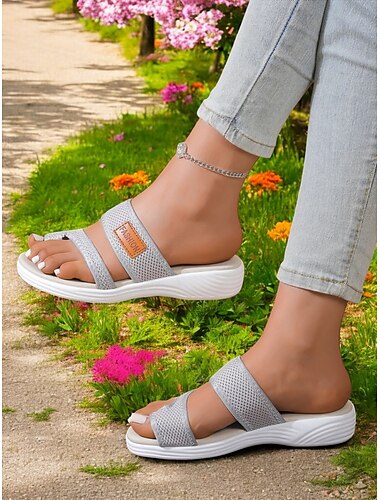  Damen-Sandalen mit Zehenschlaufe aus Mesh – atmungsaktive Slip-On-Komfortschuhe für die lässige Sommergarderobe