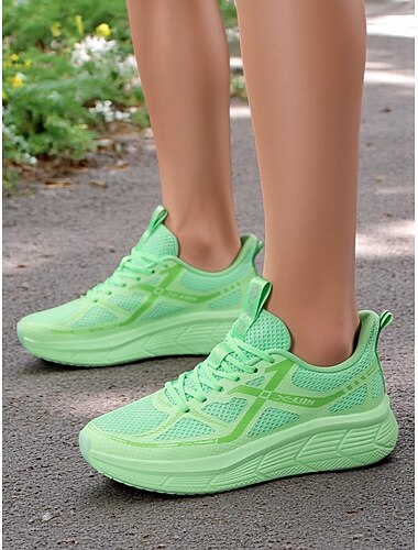  Chaussures de course en maille pour femmes – baskets à lacets légères et respirantes pour le jogging au parc et l'entraînement physique
