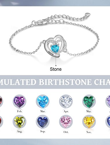  personalisiertes Geburtssteinarmband, individuelles Geschenk für Mama, Frau, Freundin, Geburtstag, Jahrestag, Valentinstag, Muttertag