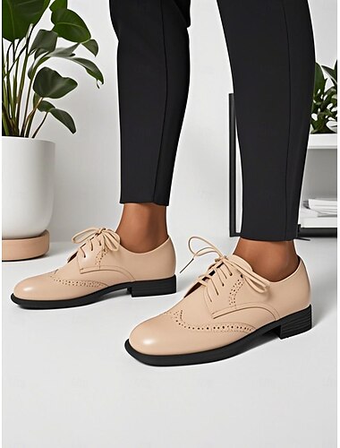  Damen-Brogue-Oxford-Schuhe aus Kunstleder – stylische Schnürschuhe für den Schulanfang, für die Arbeit und Freizeit