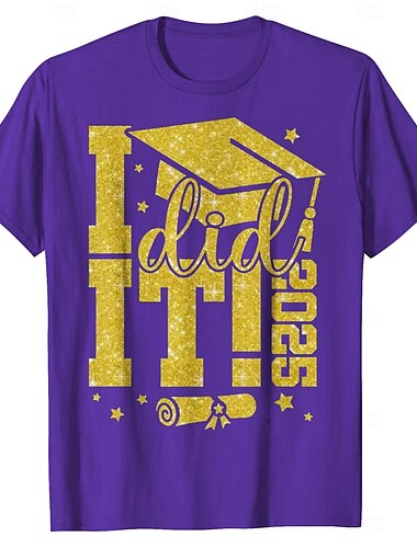  Ανδρικά Senior Tee Grad Tee Μπλουζάκι αποφοίτησης Κοντομάνικα Κοντομάνικο Λαιμόκοψη Ανοιξη καλοκαίρι γράμμα εκτύπωσης Μοντέρνα Υψηλής Ποιότητας Στάμπα Διακοπές Δρόμος Εξόδου Βαθυγάλαζο Λευκό Μαύρο