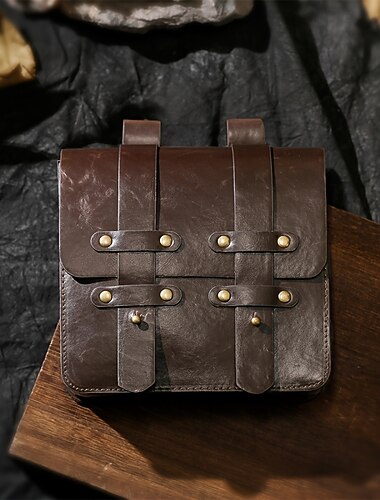  Rétro Vintage Punk & Gothique Médiéval Costume de cosplay Pochette de Ceinture Sac à Dés Viking Ranger Déguisement Homme Femmes Celtique Viking Halloween Mascarade Performance Foire de la Renaissance