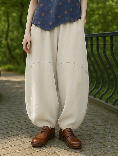  Rétro Vintage Médiéval Renaissance Pantalon Couleur Unie Femmes Vacances Décontracté Quotidien Adulte Pantalon Printemps & Été