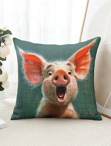  Lustige Tier Dekorative Wurfkissenbezug 1 Stück weicher quadratischer Sofakissenbezug Kissenbezug für Schlafzimmer Wohnzimmer Sofa Stuhl