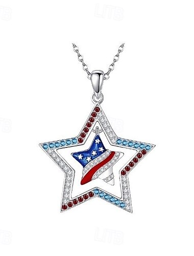  Amerikaanse Vlag Carnaval Ketting Casual Volwassenen Voor heren Dames Maskerade Onafhankelijkheidsdag 4 juli Festival Gemakkelijk carnavalskostuum Aankleden