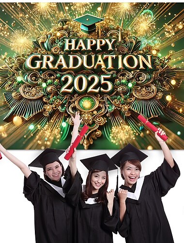  Herzlichen Glückwunsch Absolvent Banner Abschluss-Hintergrund Abschlussdekorationen 2025 Glückwunsch Graduierte Banner Grad-Dekorationen Patio Garten Schule