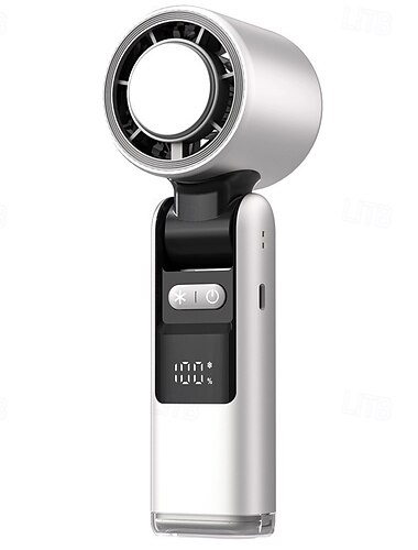  Faltbarer dual nutzbarer Tisch- und Handheld-Ventilator mit Digitalanzeige 100-Geschwindigkeitsanpassung Eis-Kühlung und 4000mAh langer Akkulaufzeit