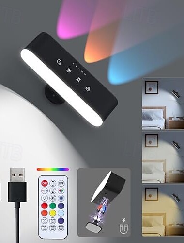  1 pc produkt magnetische doppelseitige leucht wand lampe touch dimmen typ-c lade fernbedienung kann handheld