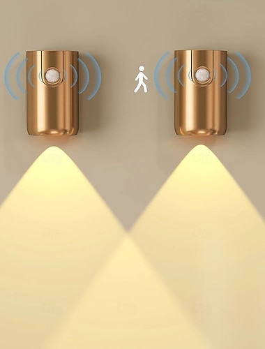  moderne eenvoudige wandlampen led bewegingssensor nachtlampje 3 kleuren dimbaar usb oplaadbaar wandspot woonkamer gangpad housewarming cadeau 1/2st