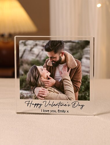  personalisierte Foto-Acryltafel, individuelles bestes Geschenk für sie, perfektes Andenken zum Jahrestag, Geburtstag, Weihnachten, Halloween, Neujahr – romantische Tischdekoration für Paare, Freunde,