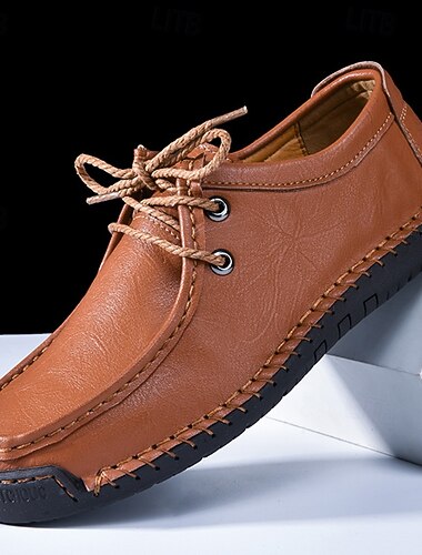  snøresko for menn i kunstskinn - stilige og komfortable, ideell for forretninger - uformelle anledninger og overganger fra kontor til kveld