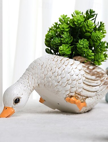  Pflanztöpfe aus Kunstharz für Sukkulenten, Hahn- und Enten-Pflanzgefäß, Gartendekoration, schlichte Innen- und Außendekoration, süße Sukkulenten-Töpfe mit Tiermotiven