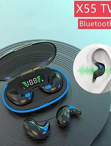  Écouteurs sans fil véritable Bluetooth 5.3 X55 intra-auriculaires TWS avec affichage LED pour les voyages et le divertissement