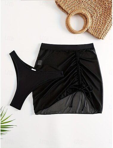  Damen Badeanzüge Schwimmkleid Badeanzug Cut-Out Urlaub Strandmode Einfarbig Ärmellos Badeanzüge