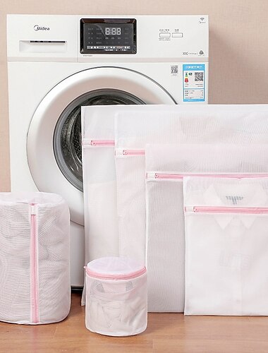  Lot de 6 sacs à linge en maille pour linge délicat, sacs pour laver le linge délicat, sacs à linge en maille, sac à linge délicat pour jeans, chemisier, bas, soutien-gorge